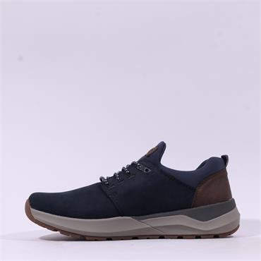 Rieker Men Felix Elasticated Laced Shoe - Navy Leather